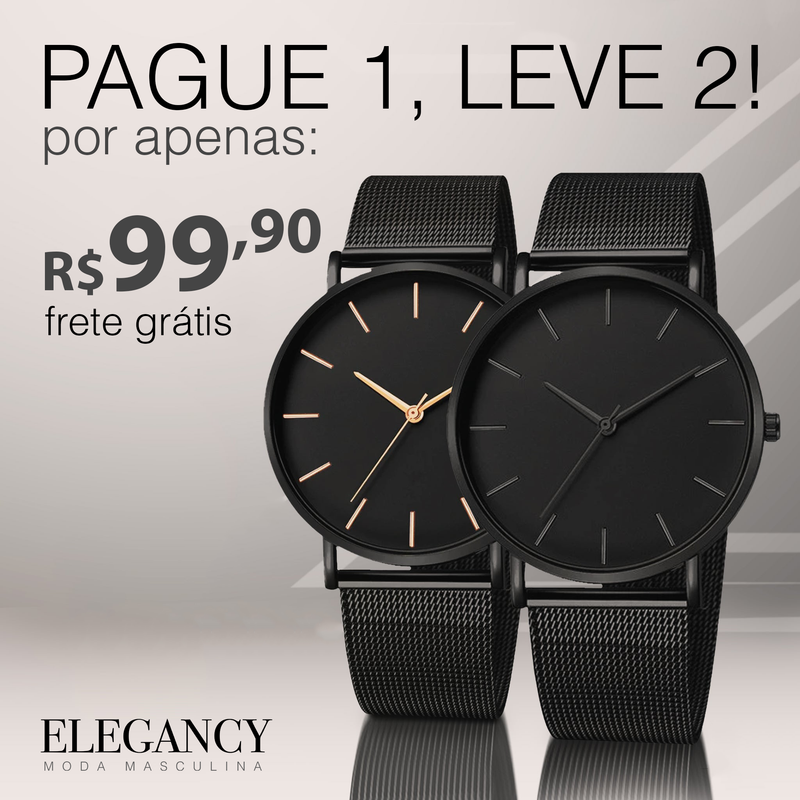 [Pague 1 Leve 2] Relógios Elegancy Minimal